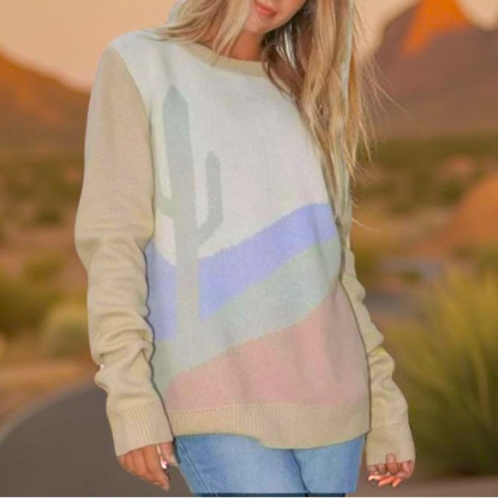 Miss Sparkling Sweater Round Neck Knit Cactus New Boutique